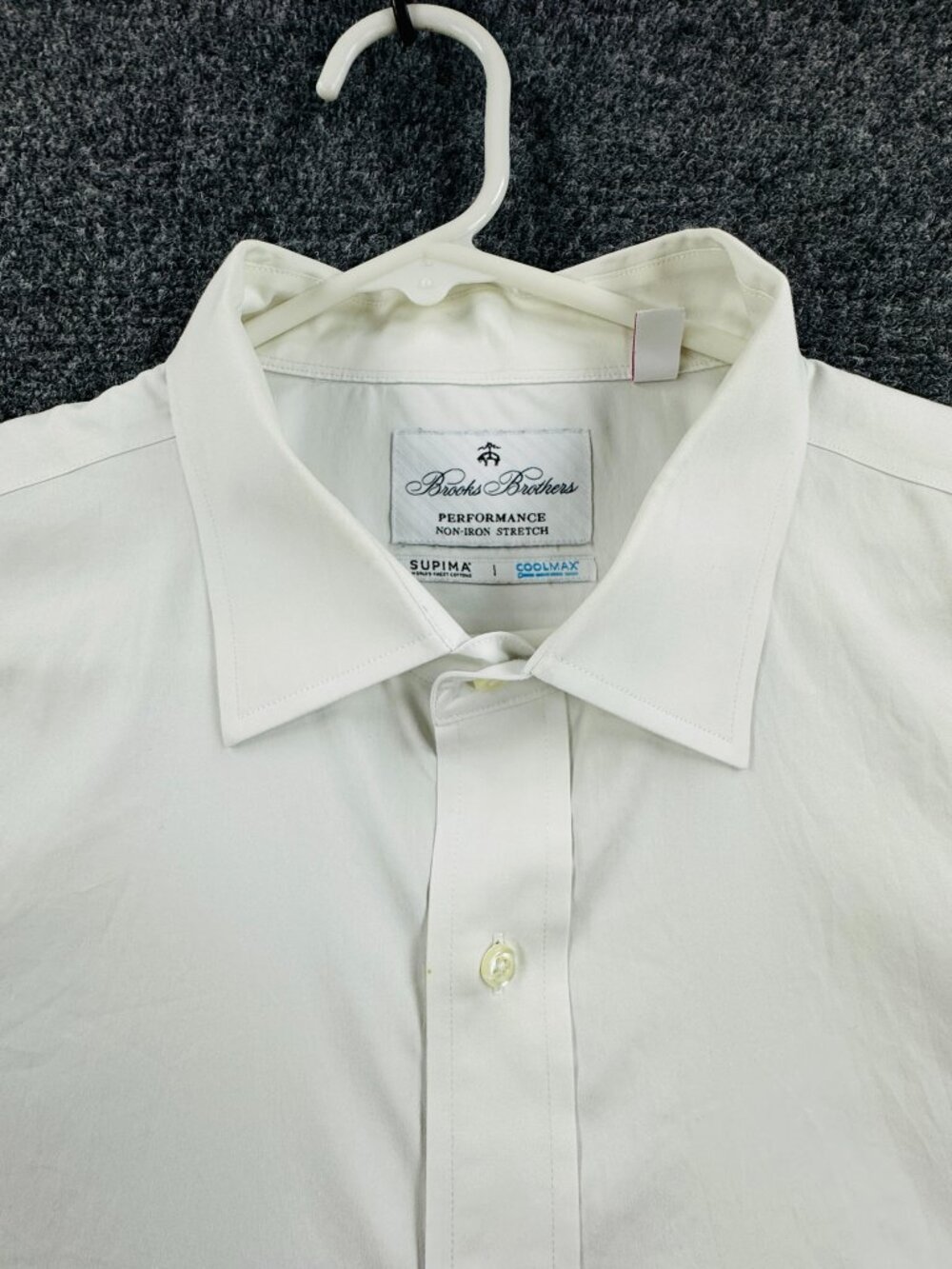 Brooks Brothers Ice Blue White Performance Supima 18 34 Non-Iron Madison Point